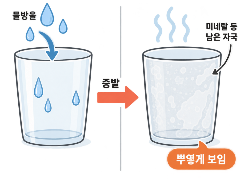 식기세척기 유리컵 뿌옇게? 다 물때는 아니다 설명 도식