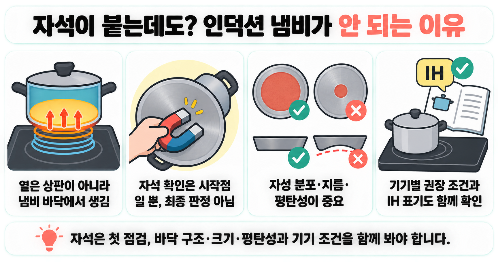 자석이 붙는데도? 인덕션 냄비가 안 되는 이유
