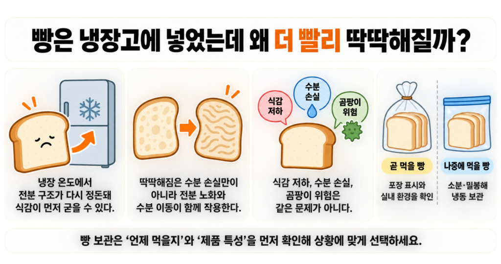 빵은 냉장고에 넣었는데 왜 더 빨리 딱딱해질까?