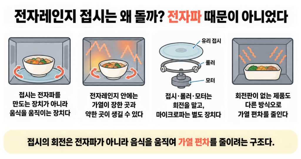 전자레인지 접시는 왜 돌까? 전자파 때문이 아니었다