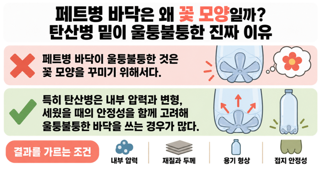 페트병 바닥은 왜 꽃 모양일까? 탄산병 밑이 울퉁불퉁한 진짜 이유