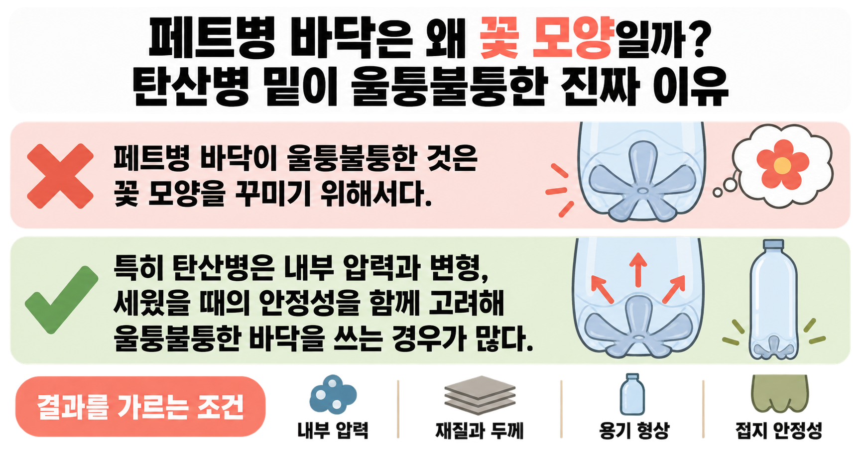 페트병 바닥은 왜 꽃 모양일까? 탄산병 밑이 울퉁불퉁한 진짜 이유