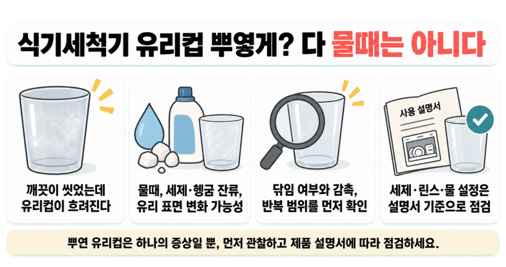 식기세척기 유리컵 뿌옇게? 다 물때는 아니다
