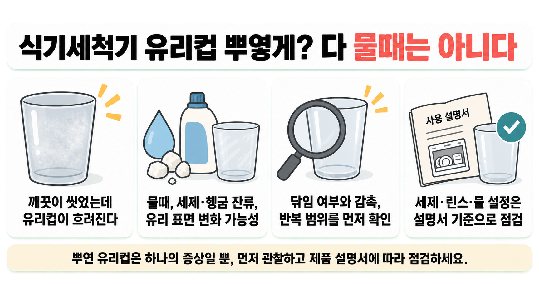 식기세척기 유리컵 뿌옇게? 다 물때는 아니다