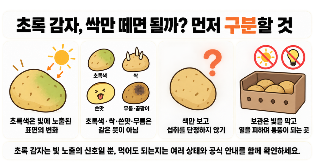 초록 감자, 싹만 떼면 될까? 먼저 구분할 것
