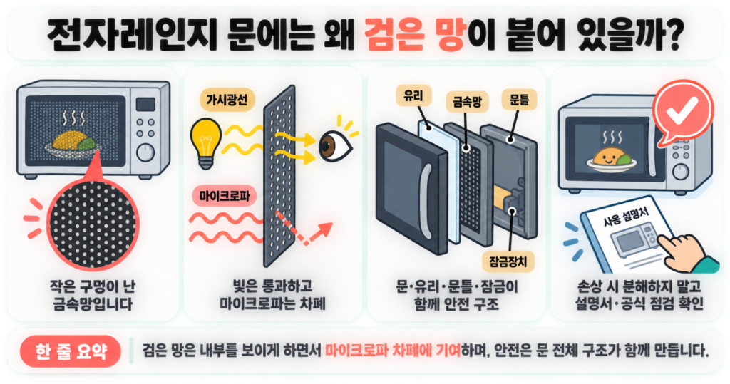 전자레인지 문에는 왜 검은 망이 붙어 있을까?