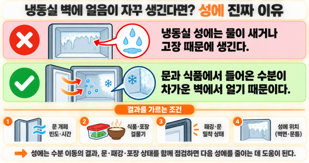 냉동실 벽에 얼음이 자꾸 생긴다면? 성에 진짜 이유