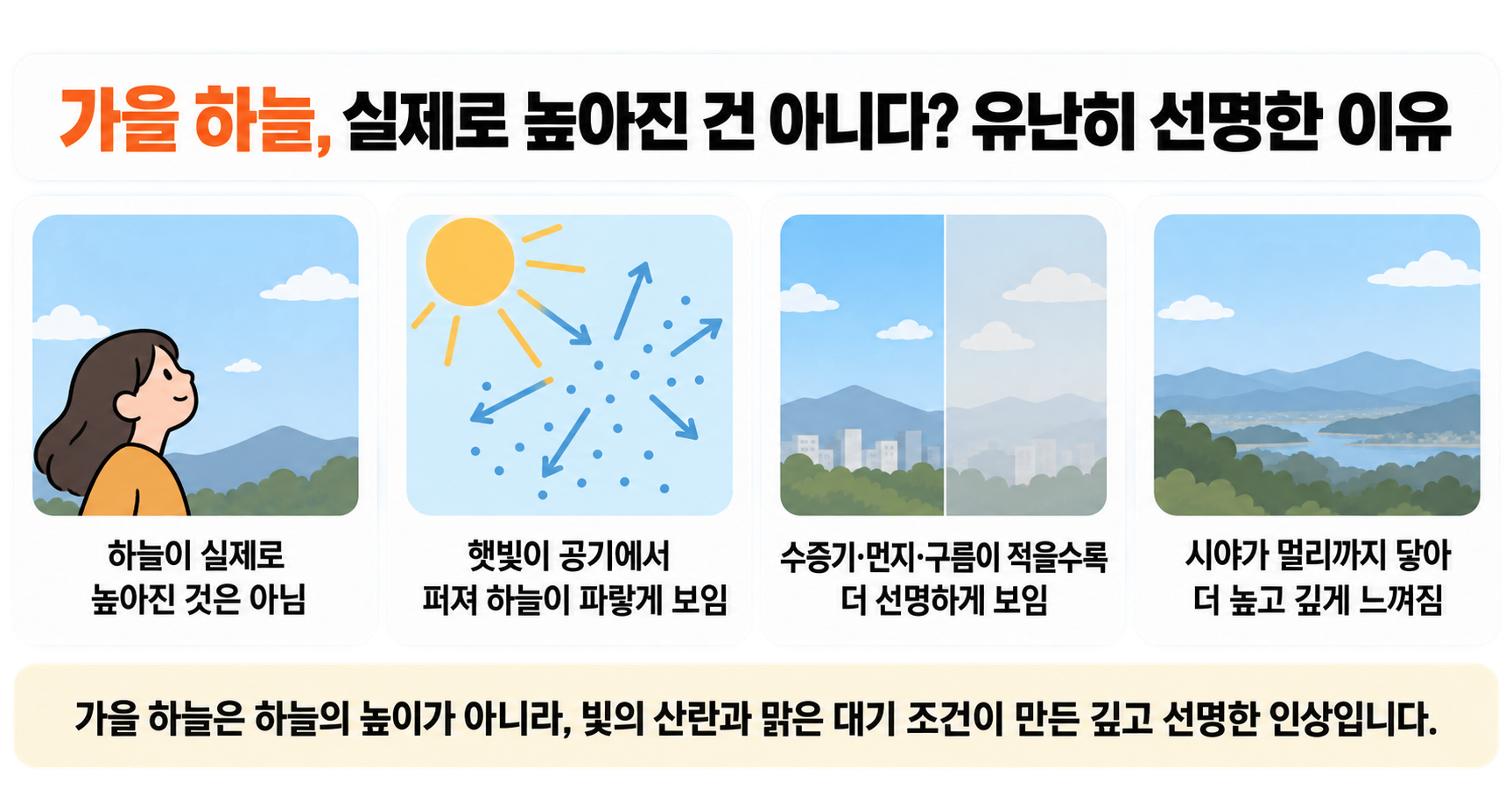 가을 하늘, 실제로 높아진 건 아니다? 유난히 선명한 이유