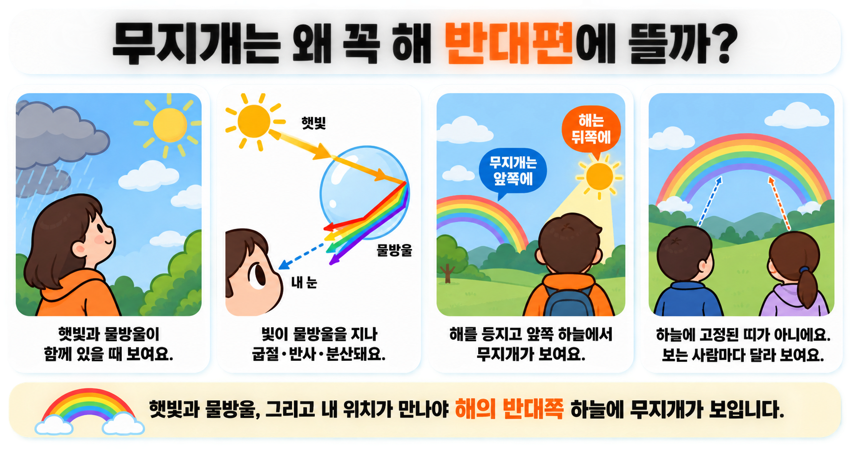 무지개는 왜 꼭 해 반대편에 뜰까?