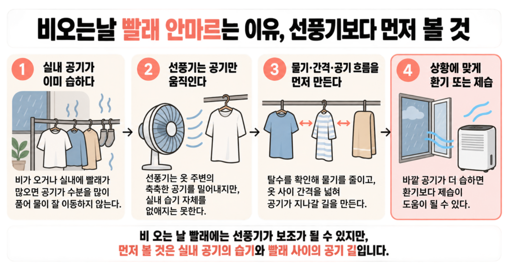 비오는날 빨래 안마르는 이유, 선풍기보다 먼저 볼 것
