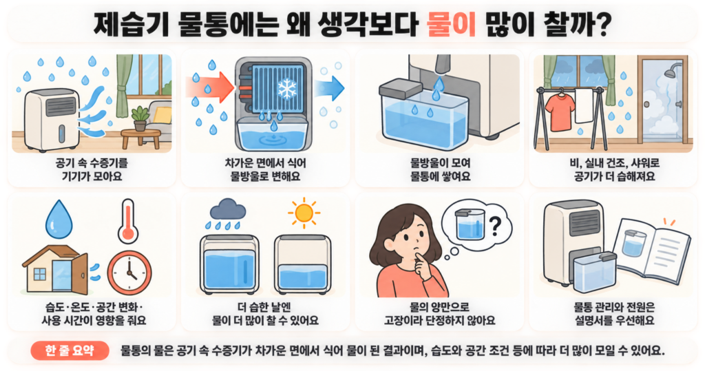제습기 물통에는 왜 생각보다 물이 많이 찰까?