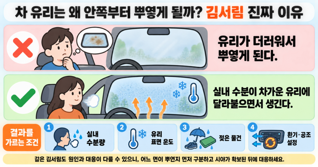 차 유리는 왜 안쪽부터 뿌옇게 될까? 김서림 진짜 이유
