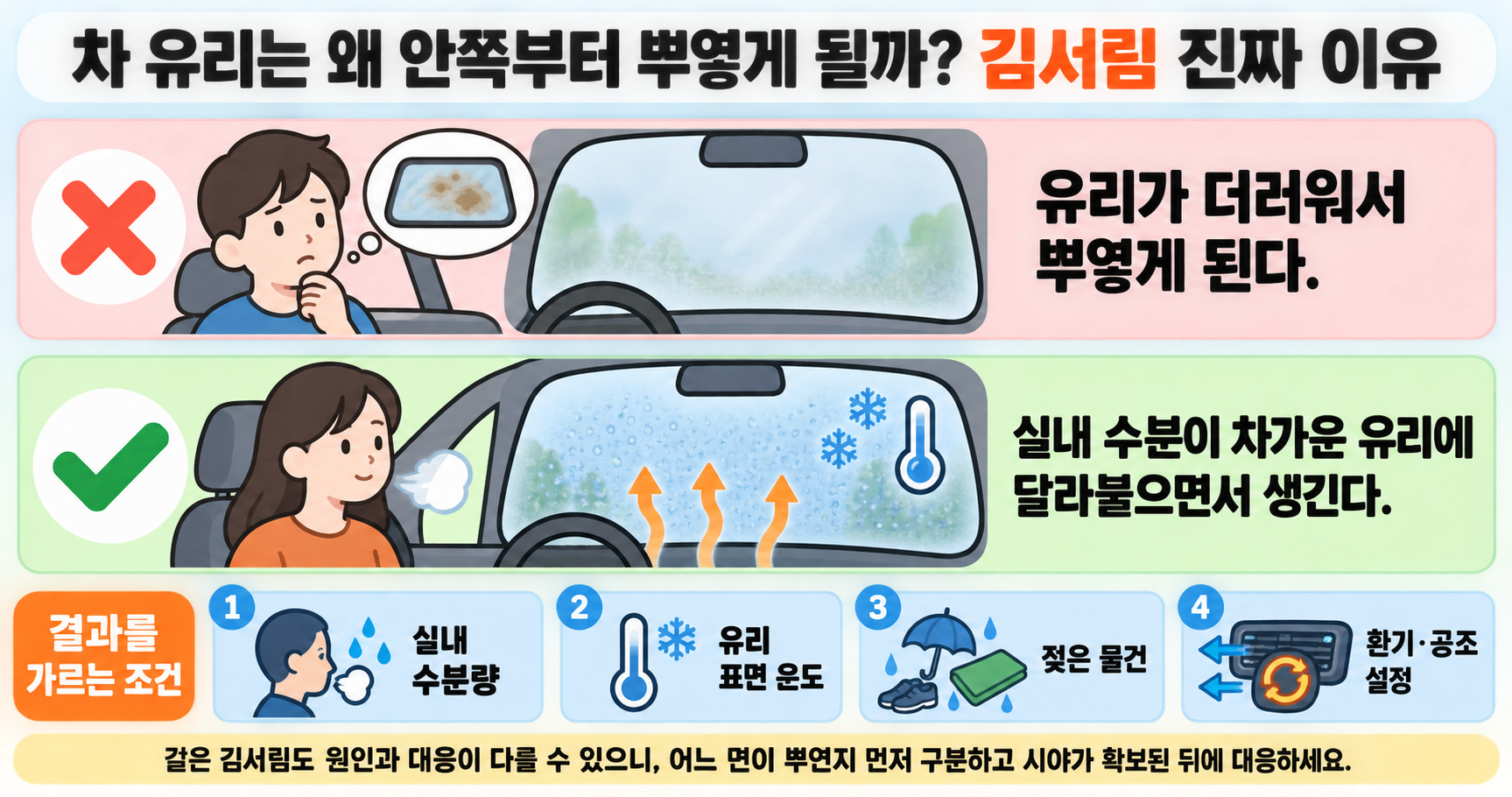 차 유리는 왜 안쪽부터 뿌옇게 될까? 김서림 진짜 이유