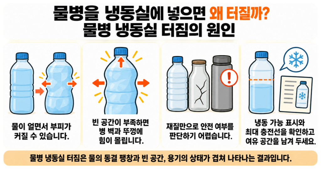 물병을 냉동실에 넣으면 왜 터질까? 물병 냉동실 터짐의 원인