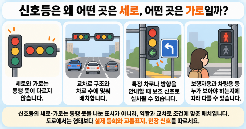 신호등은 왜 어떤 곳은 세로, 어떤 곳은 가로일까?