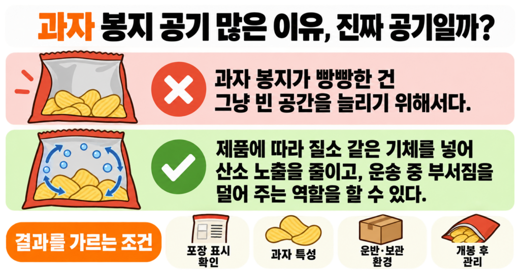 과자 봉지 공기 많은 이유, 진짜 공기일까?