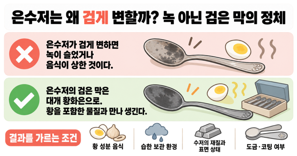 은수저는 왜 검게 변할까? 녹 아닌 검은 막의 정체