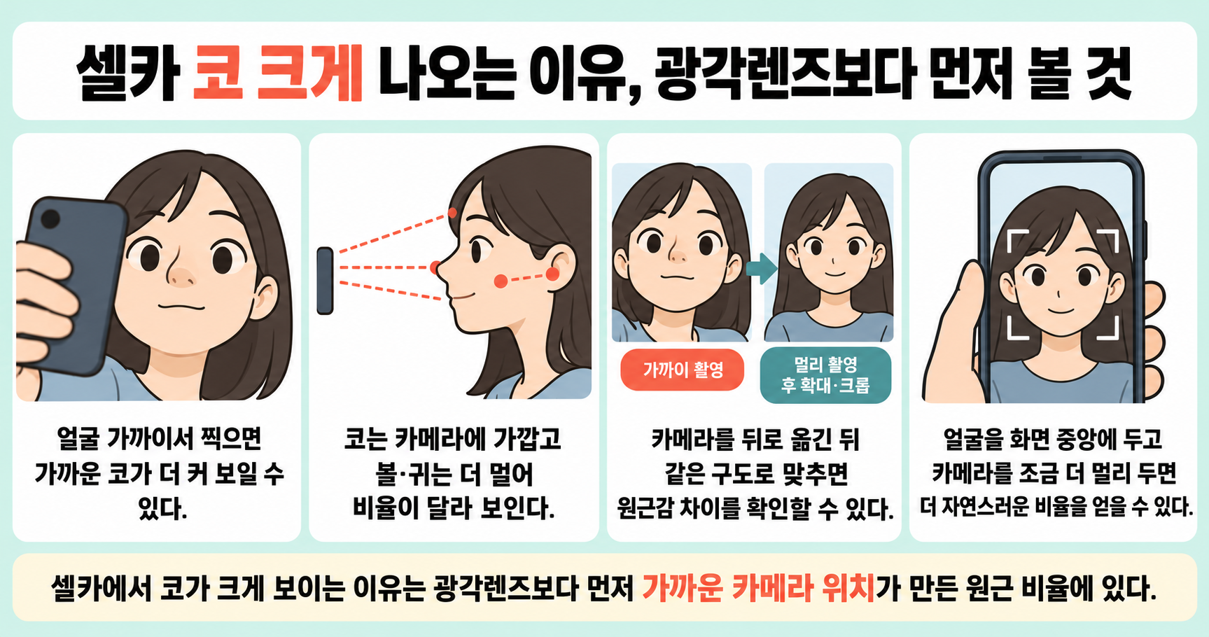 셀카 코 크게 나오는 이유, 광각렌즈보다 먼저 볼 것