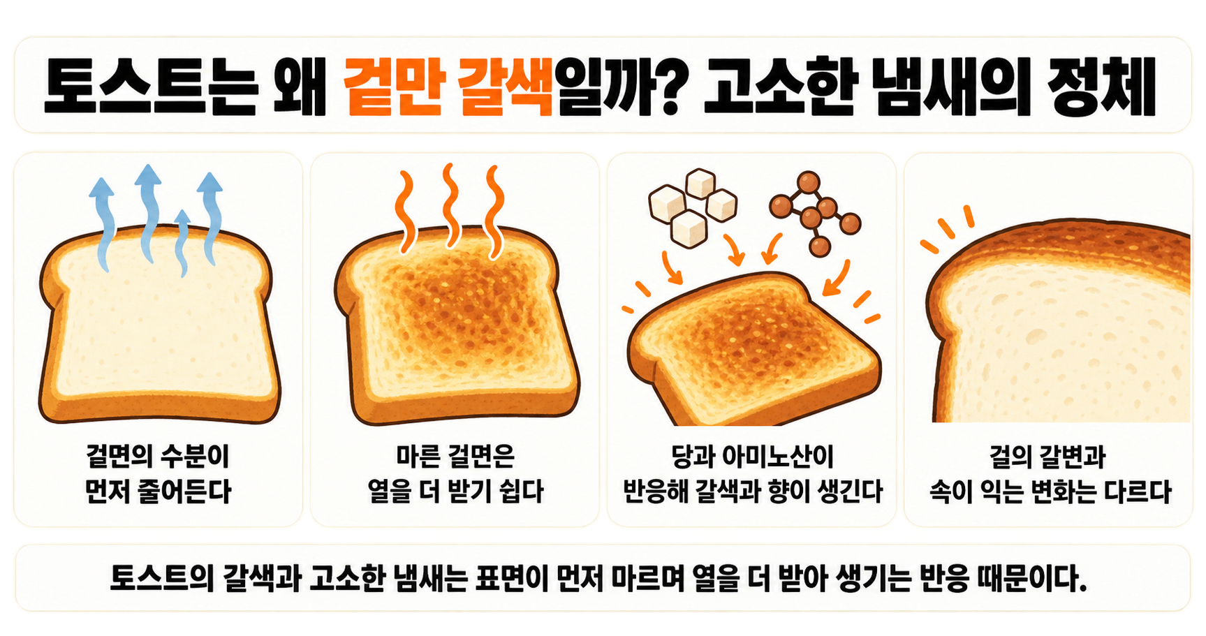 토스트는 왜 겉만 갈색일까? 고소한 냄새의 정체