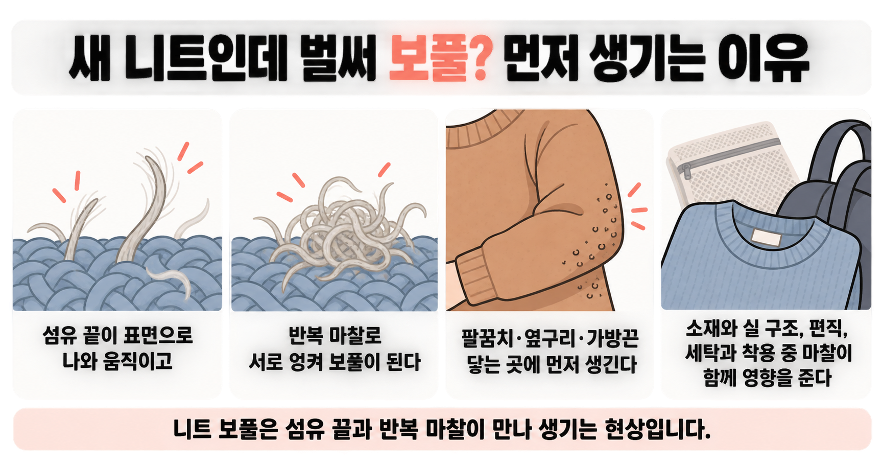 새 니트인데 벌써 보풀? 먼저 생기는 이유